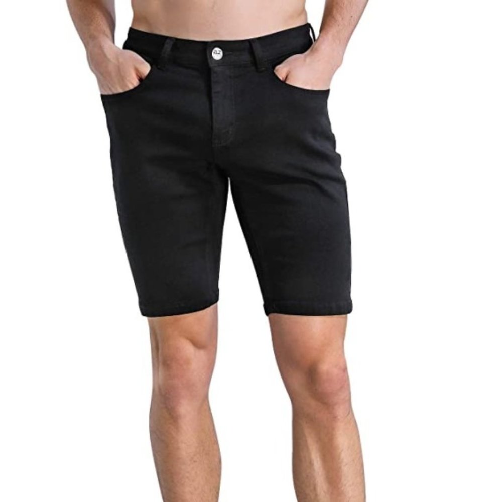 NWT ZLZ Men's Slim Black Jean Short